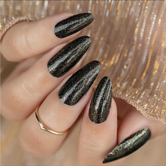 *Retired* Color Street: Midnight Wonder | Black Gold Blue Glitter Fall Winter - Picture 1 of 15
